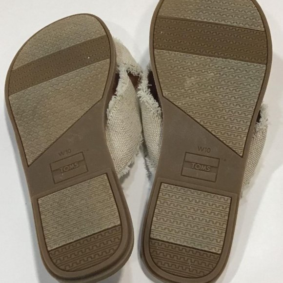 Tom’s Viv Slide Sandal Natural Metallic Jute 10 - Picture 2 of 3